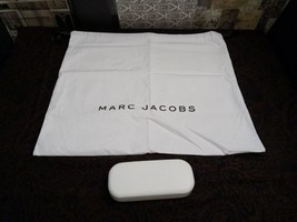 Marc Jacobs White Drawstring Dust Bag 20&quot; x 17.5&quot; &amp; Sunglasses Case 2pc Lot - £43.06 GBP