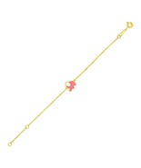 Children&#39;s Bracelet 14k Yellow Gold 5 1/2 inch w/ Pink Elephant Charm - $2,865.06 MXN