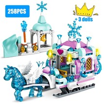 258PCS Luxury Royal Princess Horse Rose Carriage Building Blocks Set Toys - $21.98