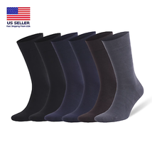 6 Pairs Bamboo Rayon Dress Socks for Men Business Trouser Socks Size 8-11.5 - £19.88 GBP+