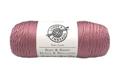 Loops &amp; Threads, Soft &amp; Shiny Solid Yarn, #29 Rosy Mauve, 6 Oz. Skein - £7.13 GBP