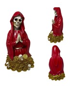 Santa Muerte 8&quot; Half-Body Statue Red Dress | Holy Death Elegant Grim Rea... - $39.59