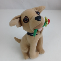 Vintage Applause Yo Quiero Taco Bell Dog Chihuahua With Rose In Mouth 6&quot; Plush - £3.80 GBP