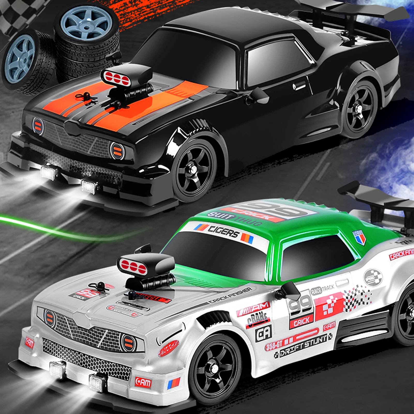 SC16A04 2.4G 4WD 1/16 Drift RC Car Spray LED Light 18km/h High Speed Remote - £47.37 GBP