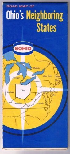 Primary image for Ohio's Neighboring States Sohio Road Map 1955