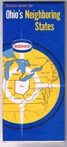 Ohio&#39;s Neighboring States Sohio Road Map 1955 - $7.23