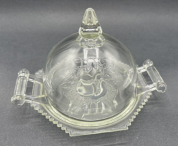 Jeanette Baltimore Pear Dome Covered Relish Cheese Dish Vintage 60s Clear Glass - £31.24 GBP