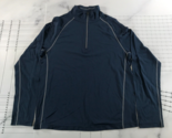 Cloudveil Shirt Mens Large Navy Blue Quarter Zip Embroidered Logo Lightw... - $13.99