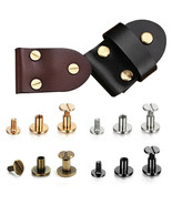10Sets/20Pcs Flat Belt Screws Luggage Leather Craft Nail Rivets Brass Go... - $14.29 CAD+