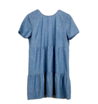 NWT Sézane Sezane Garance in Chambray Blue Cotton Linen Tiered Dress 42 / US 10 - £101.37 GBP