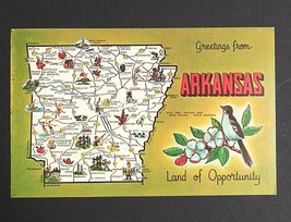 Arkansas State Map Large Letter Greetings Dexter Press c1960s Vtg Postcard (a) - £3.73 GBP