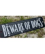 Engraved Beware Of Dogs Diamond Etched Aluminum Metal 12x3 Dog Warning Sign - £14.11 GBP