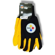 NFL Pittsburgh Steelers Adult Utility Work Garden Gloves Embroidered Log... - £13.28 GBP