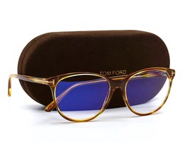 New Tom Ford TF5544-B/V 056 Blond Havana Blue Block Authentic Eyeglasses Frame - $185.13