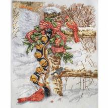 Red Cardinal Cross Stitch Winter Pattern pdf - Christmas Landscape Embroidery  - £9.17 GBP