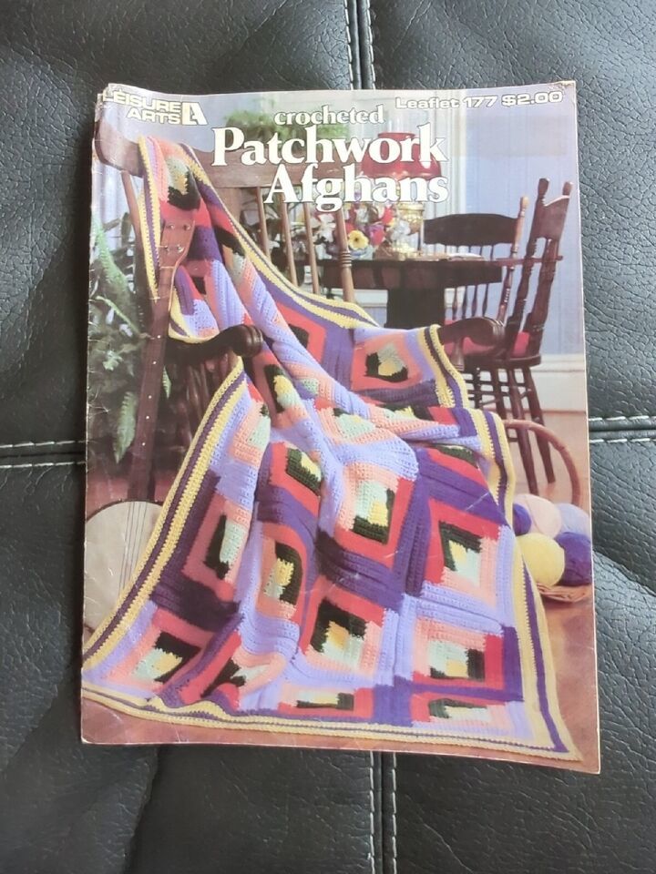 Leisure Arts Crocheted Patchwork Afghans pattern book - 1980 - 4 designs 177 - $7.59