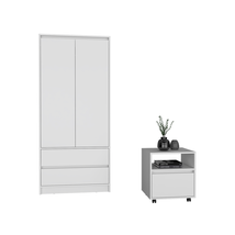 Laurel 2-Pc White Armoire &amp; Nightstand Set - $596.99