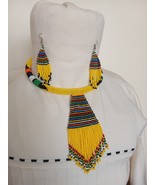 Handmade seed beaded necklace and earrings set, statement necklace set, ... - $156.32 CAD