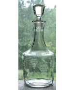 Glass Decanter w Etched Grape Clusters - £6.35 GBP