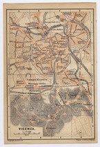 1906 Original Antique City Map Of Vicenza / Veneto / Italy - £16.86 GBP
