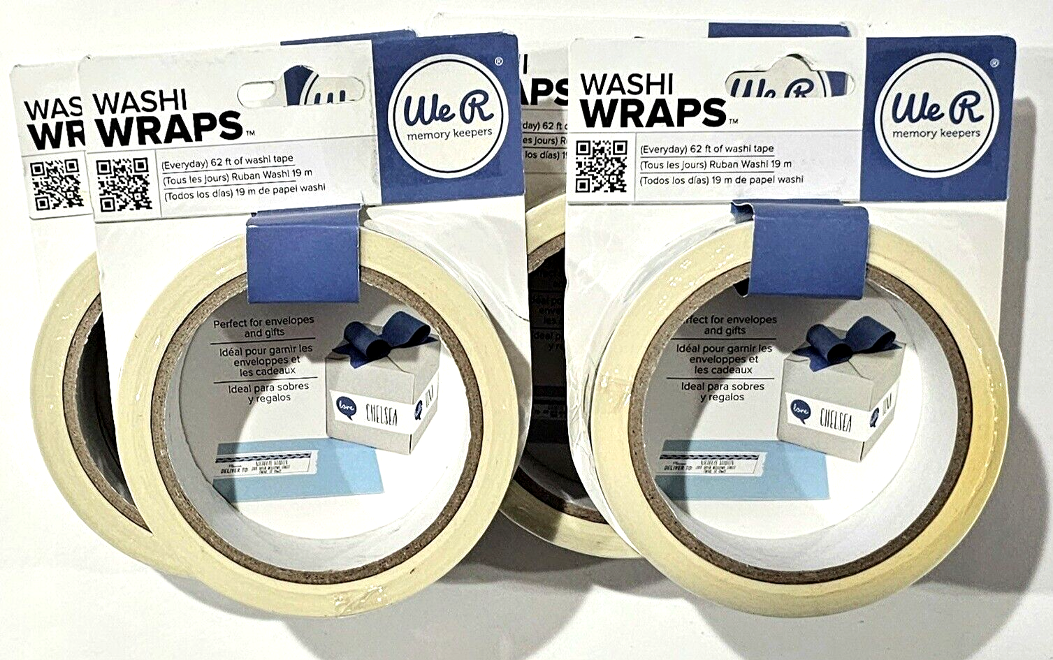 4 Pack Washi Wraps We R Memory Keepers 62 Ft Of Tape Everyday Blue - £18.07 GBP