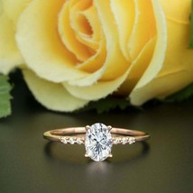 Classic 1.25 Carat Diamond Engagement Promise Ring 14K Solid Rose Gold Finish - £79.07 GBP