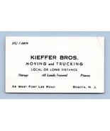 Kieffer Brothers Moving and TruckingVtg Business Card Bogota New Jersey BC1 - $24.92 CAD