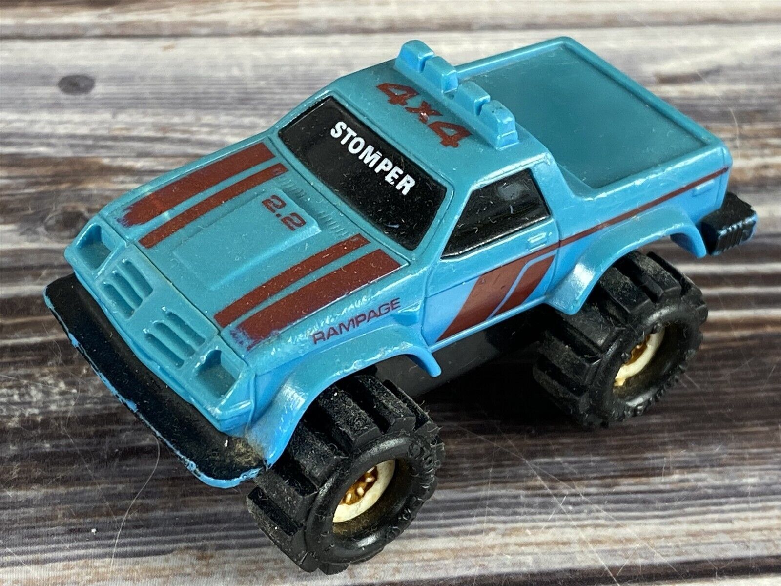 Vintage McDonalds 1980s Schaper Stomper Mini 4X4 4WD Rampage Toy Truck Blue - $4.99