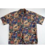 Tori Richards Men&#39;s Large Hawaiian Shirt Lawn Fish Honu Turtle Palms Flo... - $37.61