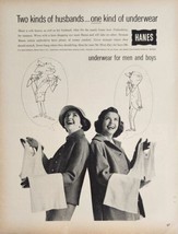 1959 Print Ad Hanes Underwear for Men &amp; Boys Ladies &amp; 2 Kinds of Husbands - $17.08