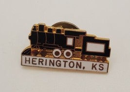 Herington Kansas Train Locomotive Collectible Enamel Lapel Hat Pin Tie Tack - $19.60