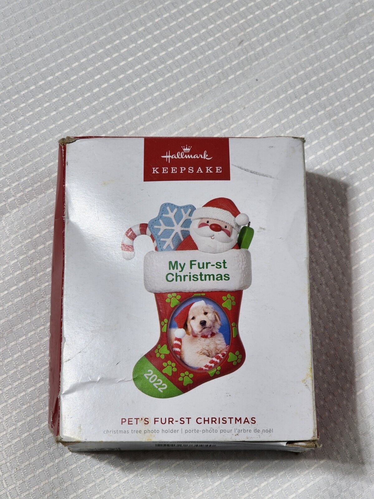 Primary image for NEW Hallmark 2022 My Fur-st Christmas First Dog Cat Pet Photo Frame Ornament