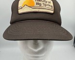 Vtg Trucker City of Big Spring Rope Patch Mesh Snapback Hat Brown Texas - $18.37