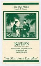 Buster&#39;s Restaurant Bar &amp; Grill Menu North Hayden Road Scottsdale Arizona  - £12.45 GBP