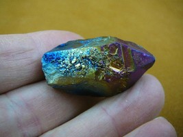 (R1-55) iridescent Aurora Crystal quartz titanium GEM gemstone Aura specimen - £15.50 GBP