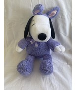 HALLMARK PLUSH PEANUTS EASTER SNOOPY 11” Wearing Purple Bunny Rabbit Sui... - $270.10 MXN