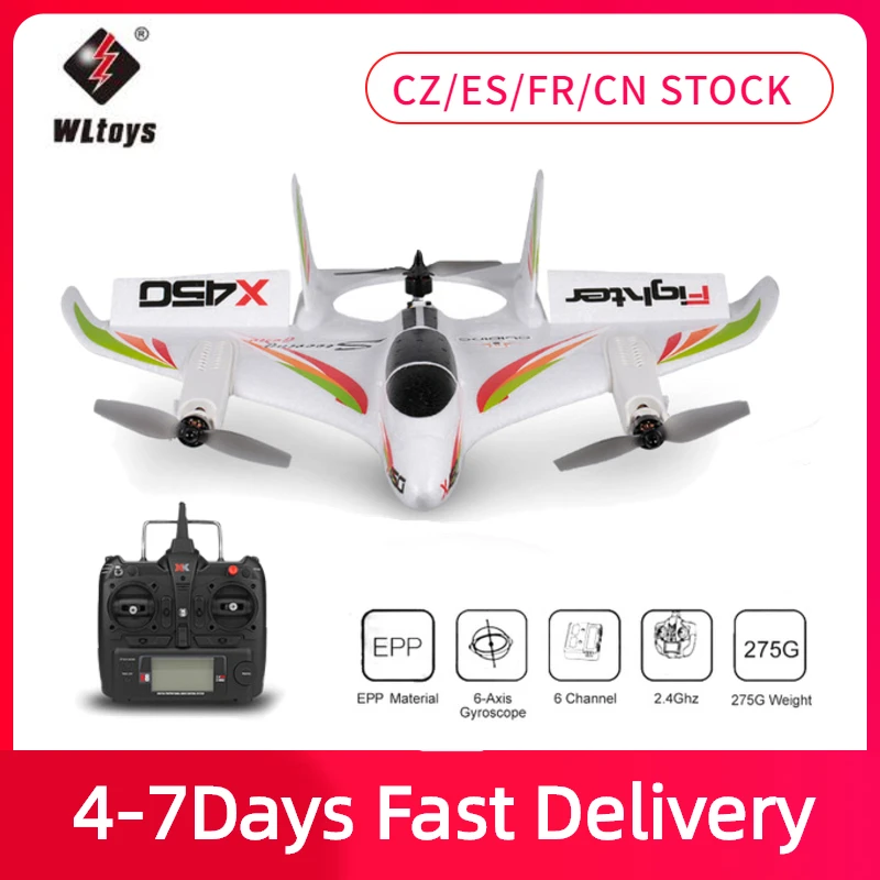 WLtoys XK X450 2.4G 6CH 3D/6G RC Quadcopter Vertical Takeoff LED RC Glid... - £95.62 GBP+