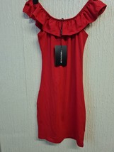 pretty little thing midi Off Shoulder Red dress..size 6uk Express Shipping - £17.97 GBP