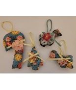 Fabric Ornaments Cottagecore Holiday Shapes For Tree Decorating 4.5-6&quot; T... - £15.23 GBP