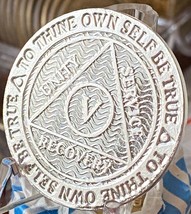 5 Year AA Medallion .999 Fine Silver Sobriety Chip - £33.56 GBP