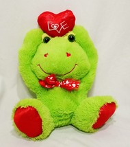 Frog Valentine&#39;s Day Love Heart Plush Stuffed Animal 12&quot; Green Midwood Brands - £24.35 GBP