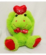 Frog Valentine&#39;s Day Love Heart Plush Stuffed Animal 12&quot; Green Midwood B... - £23.50 GBP