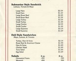  7 Eleven Deli Sandwich Shoppe Menu The Fresh Way 1980&#39;s - $27.72