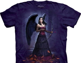 Dark Cupid Winged Female With Bow Fantasy Hand Dyed T-Shirt Medium New Unworn - £13.86 GBP