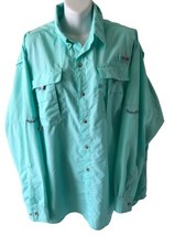 Columbia PFG Long Sleeve Shirt Utility Fishing Ventilated - Size L - Mint Green - £16.63 GBP