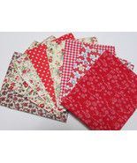 8pc Set Quilting Fabric Bundle 50x45cm Red Asstd Pre-Cut Charm Cotton - $375.45 MXN