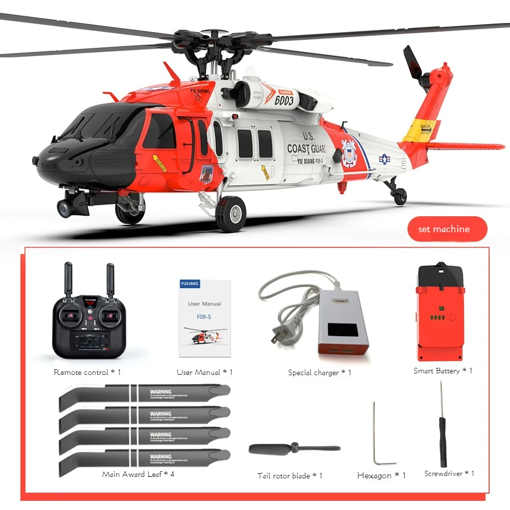 New Yxznrc F09-s 6ch Uh60 Rc Helicopter Gps Optical Flow Dual Positioning With - £722.93 GBP+