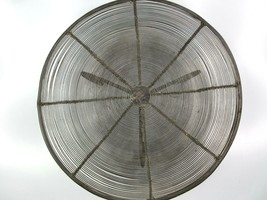 Round Metal Pedestal Tray Platter Hand-wrapped Dark Iron Made In India 13&quot;W - £46.76 GBP