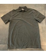 Blue Pronto Uomo Men M Polo Shirt Brown Short Sleeve Mid Button Front Sa... - £8.78 GBP