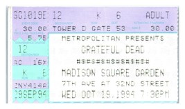 Grateful Dead Concert Ticket Stub October 19 1994 Madison Square Garden ... - £27.07 GBP